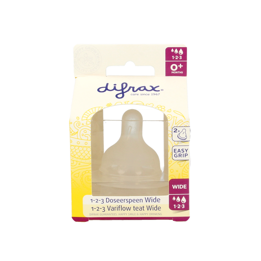 Difrax Flesspeen soft breed 1-2-3  2.00 Stuks