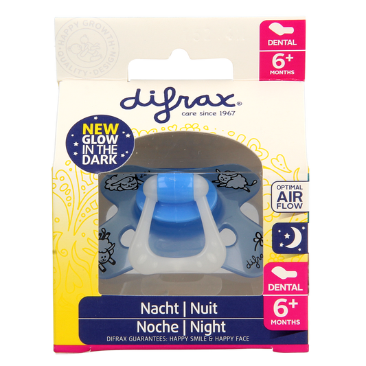 Difrax Fopspeen dental 6+ maanden glow in the dark 1.00 Stuks