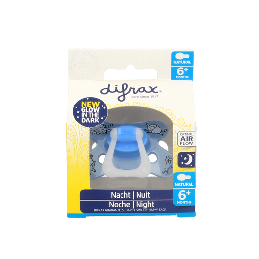 Difrax Fopspeen natural 6+ maanden nacht 1.00 Stuks