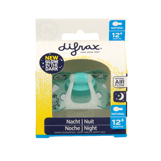 Difrax Fopspeen natural 12+ maanden nacht 1.00 Stuks