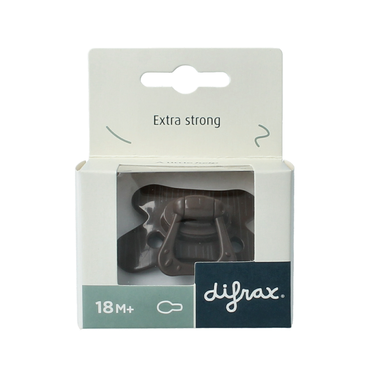Difrax natural pacifier for children 18+ months, 1 piece, soft silicone nipple in a neutral color, part of baby feeding accessories.