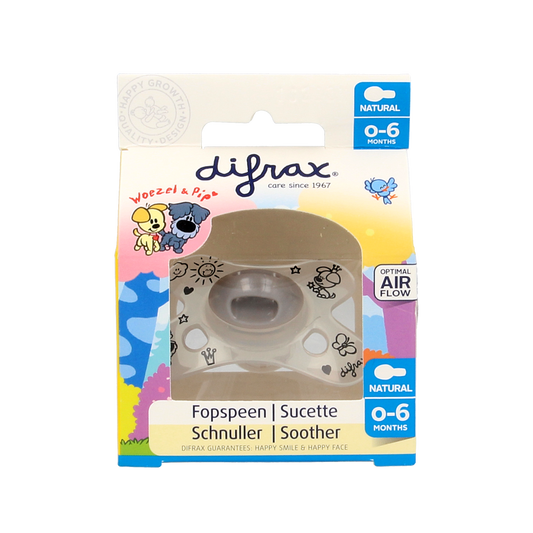 Difrax Fopspeen natural 0-6 maanden Woezel & Pip  1.00 Stuks
