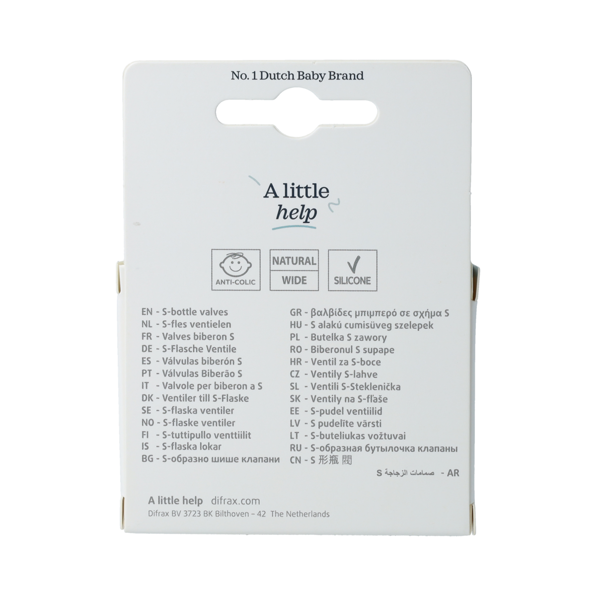 Difrax S-fles ventiel, 2 pack, designed for baby bottles and nipples, made by Difrax for secure feeding.