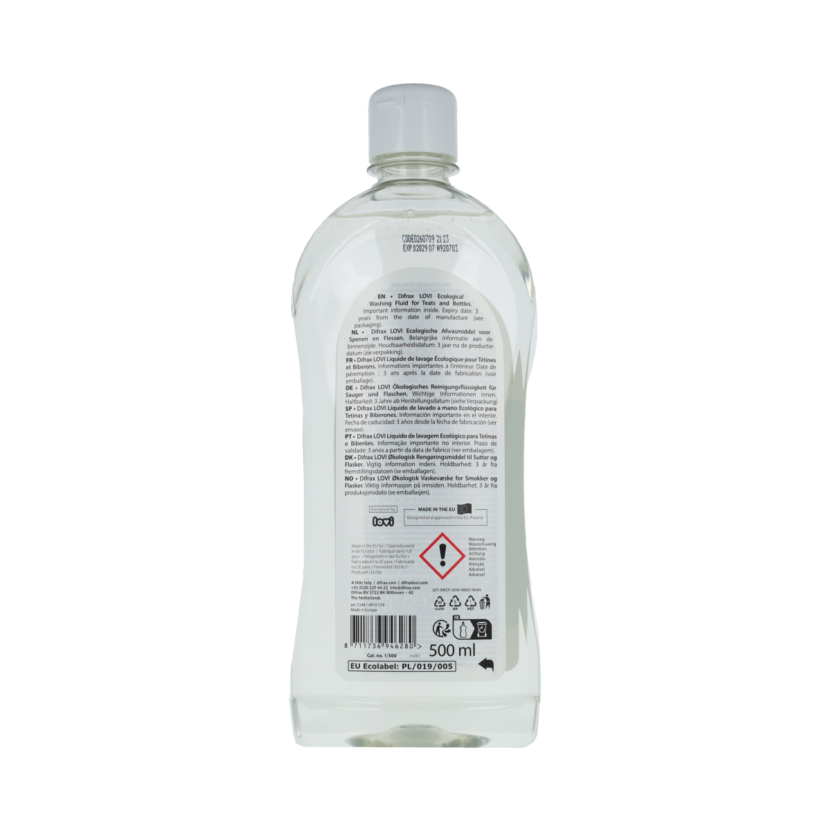 Difrax ECO Afwasmiddel voor spenen en flessen 500.00 Milliliter