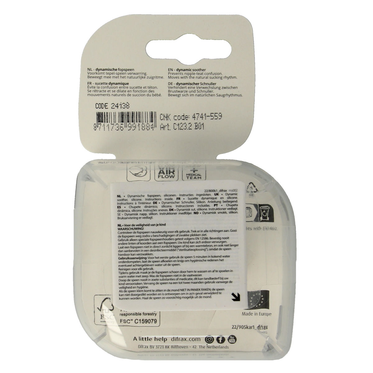 Difrax Harmony grey baby pacifiers for 0-3 months, set of 2, soft silicone teats for newborn comfort.