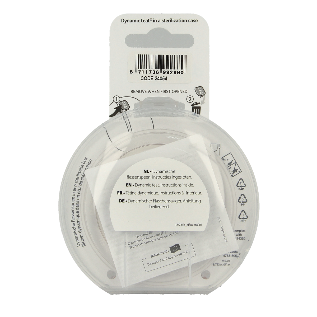 Difrax Love Mamma speen for babies 6+ months, 1 piece, soft nipple for feeding bottles and baby care.
