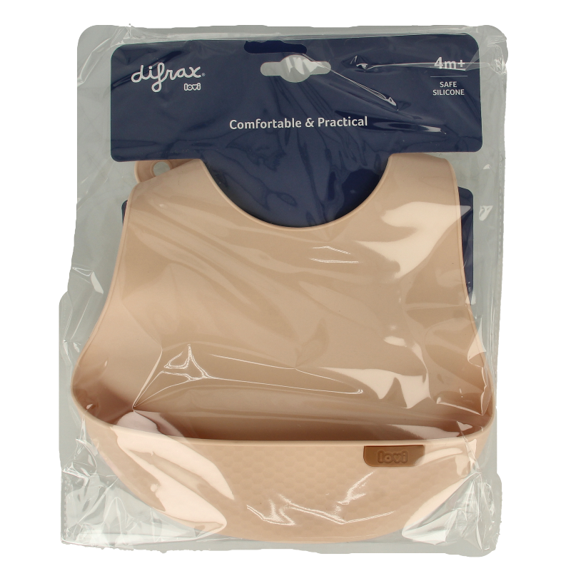 Difrax Lovi slab nude for babies and toddlers, soft silicone baby care product with natural skin tone, single piece in the image