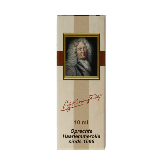 De Koning Tilly Haarlemmerolie 10ml bottle of vetzuren, natural oil supplement for health and wellness.