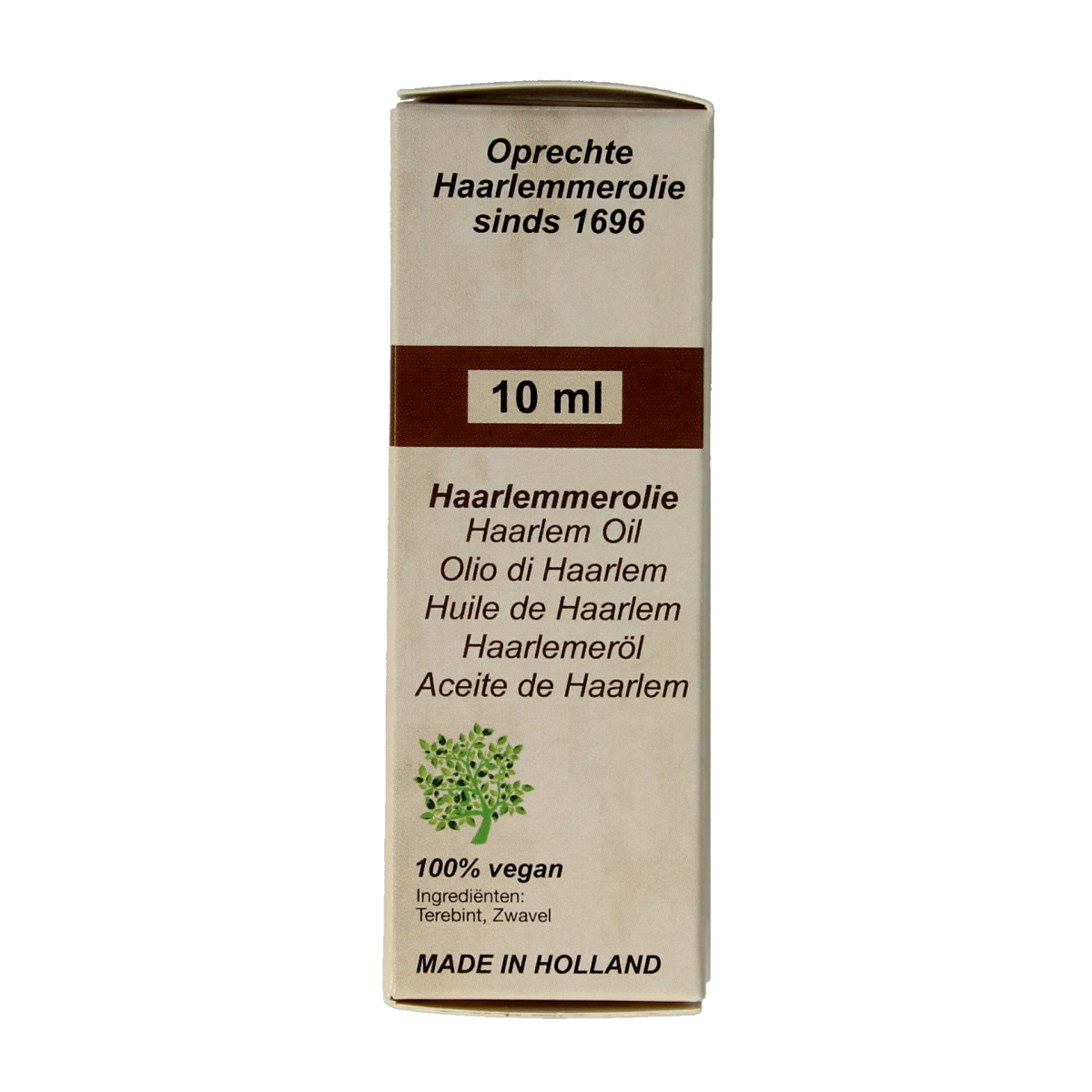 De Koning Tilly Haarlemmerolie 10ml bottle of vetzuren with a label, used for hair health and scalp treatment.