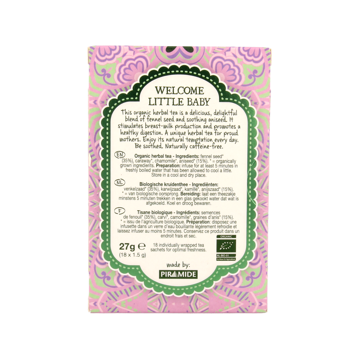 Natural Temptation welcome little baby bio coffee and tea, 18-pack, with natural ingredients and appealing packaging.
