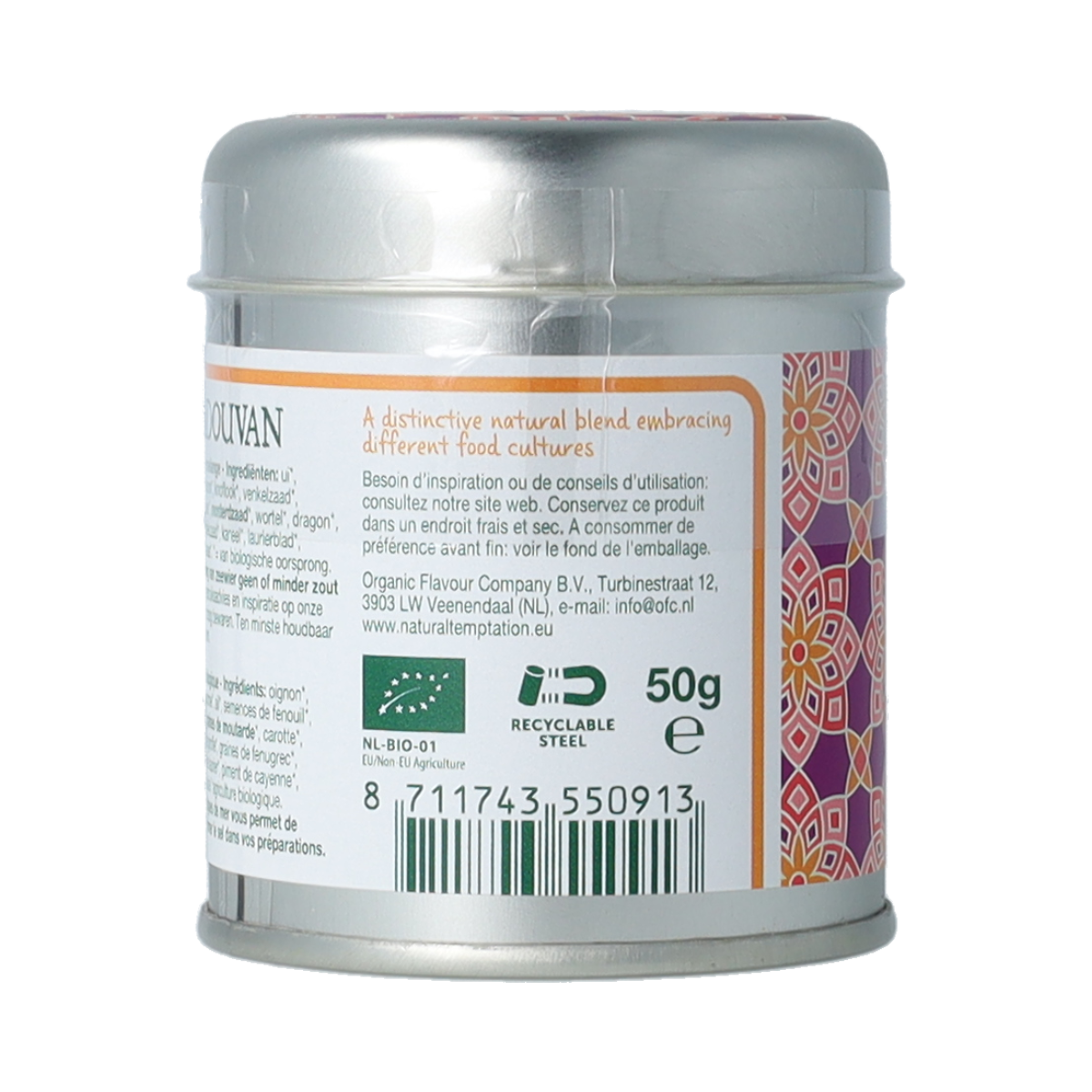 Natural Temptation Vadouvan blikje natural spices bio 50.00 Gram