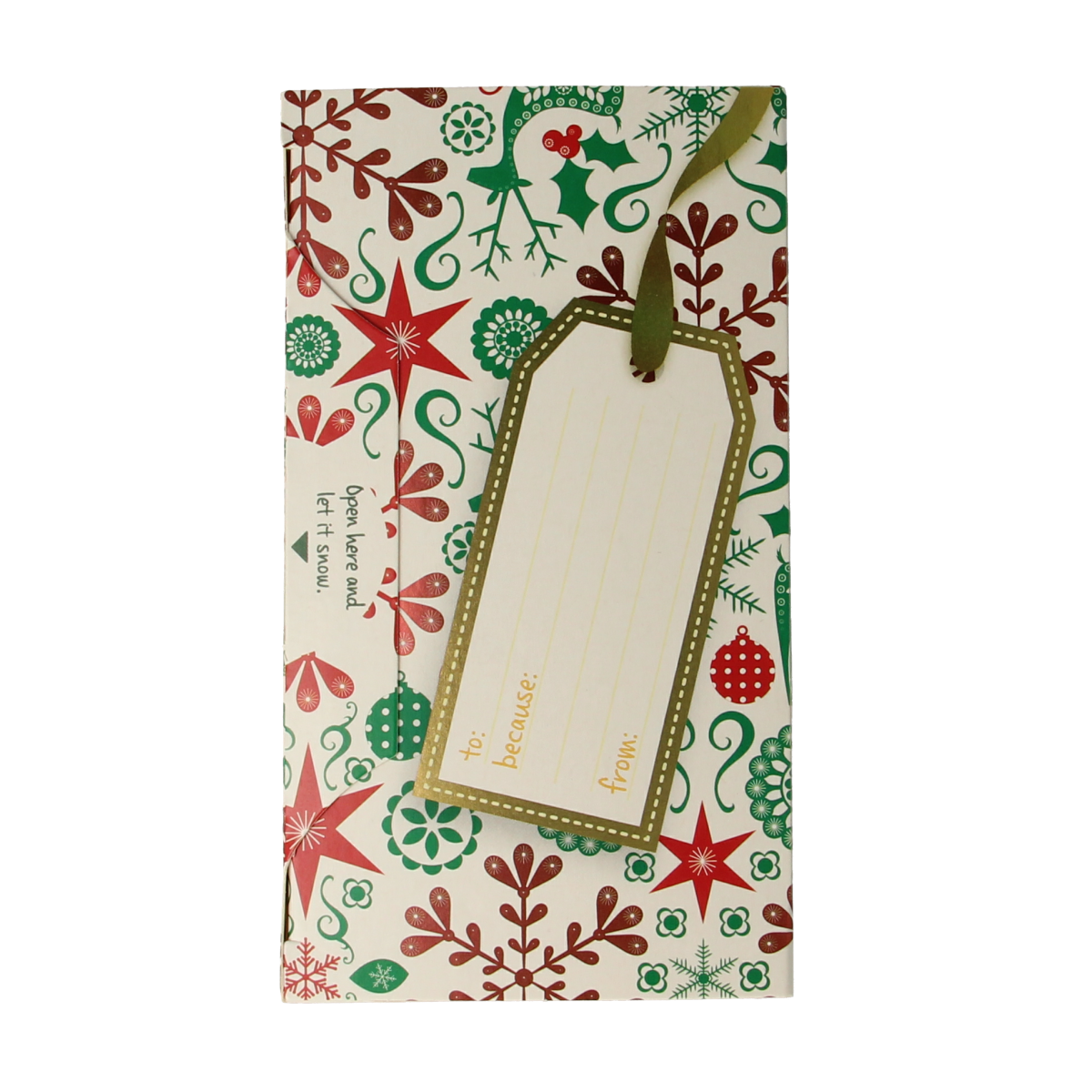 Natural Temptation Merry X-mas bio coffee and tea gift pack with 18 organic sachets, featuring festive holiday packaging.