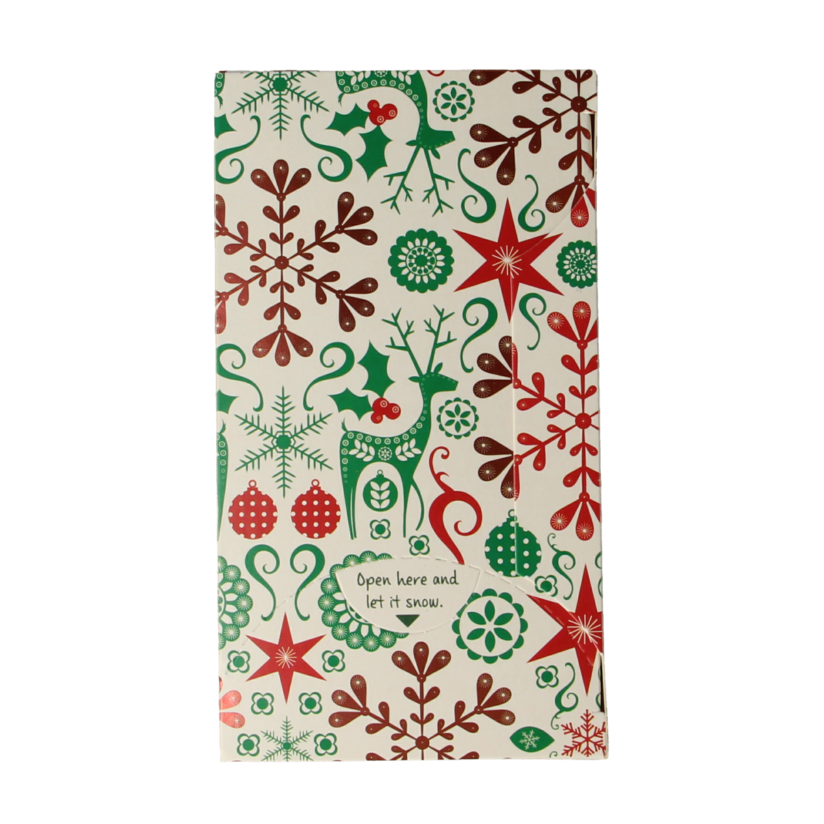 Natural Temptation Merry X-mas organic coffee and tea in 18-pack, festive packaging, featuring natural ingredients and holiday flavors.