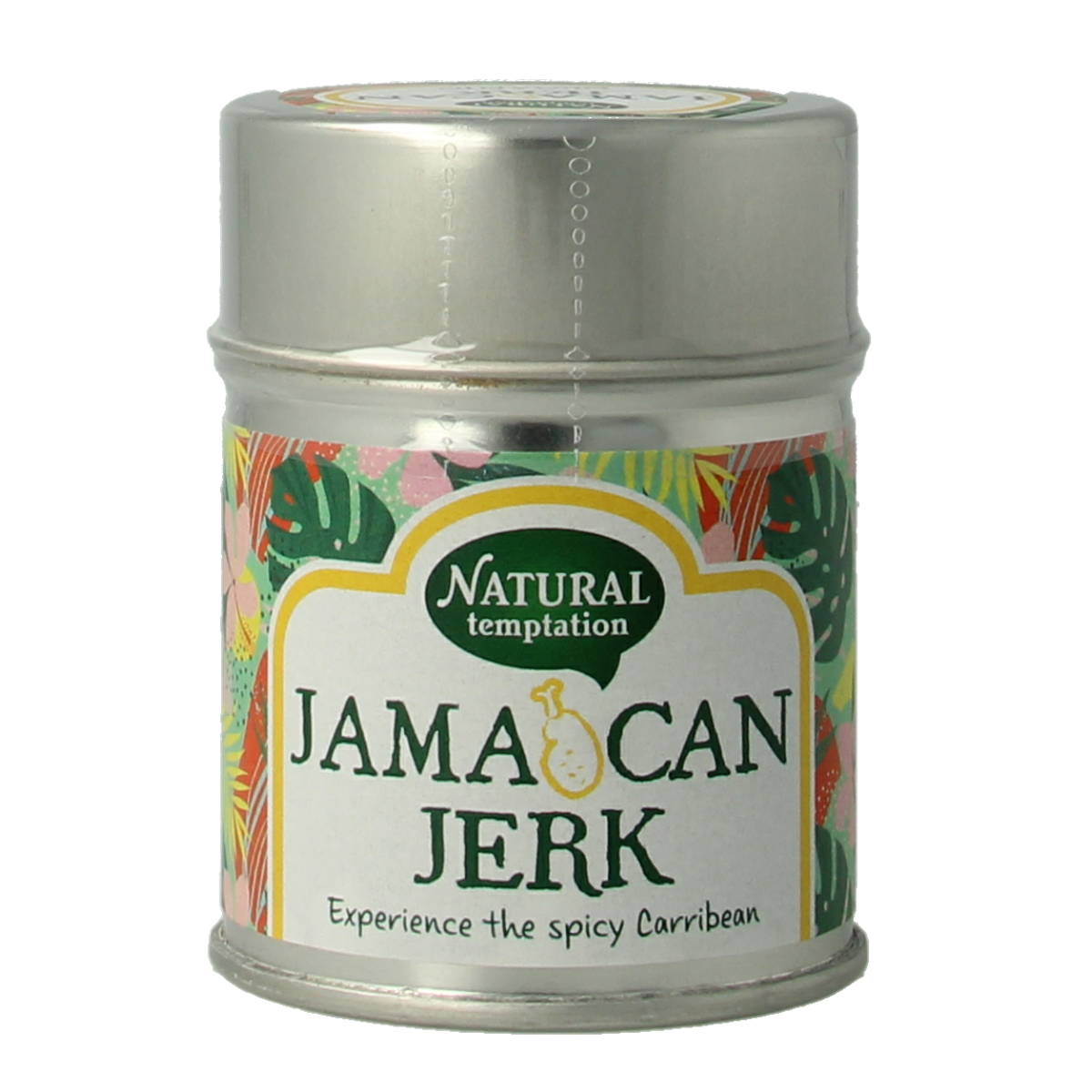 Natural Temptation Jamaican jerk kruiden en zout in bio blikje, 40g, met kruiden en maaltijdmixen voor smaakvolle gerechten