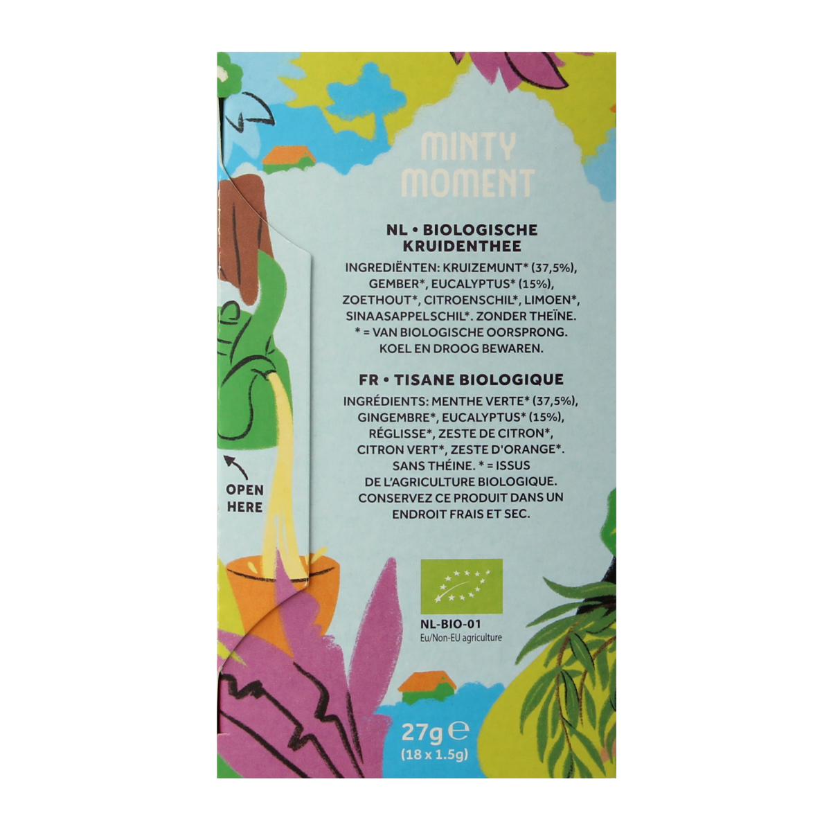 Cleo's Minty Moment Bio coffee and tea bags, organic mint-flavored beverage in eco-friendly packaging, 18-count.