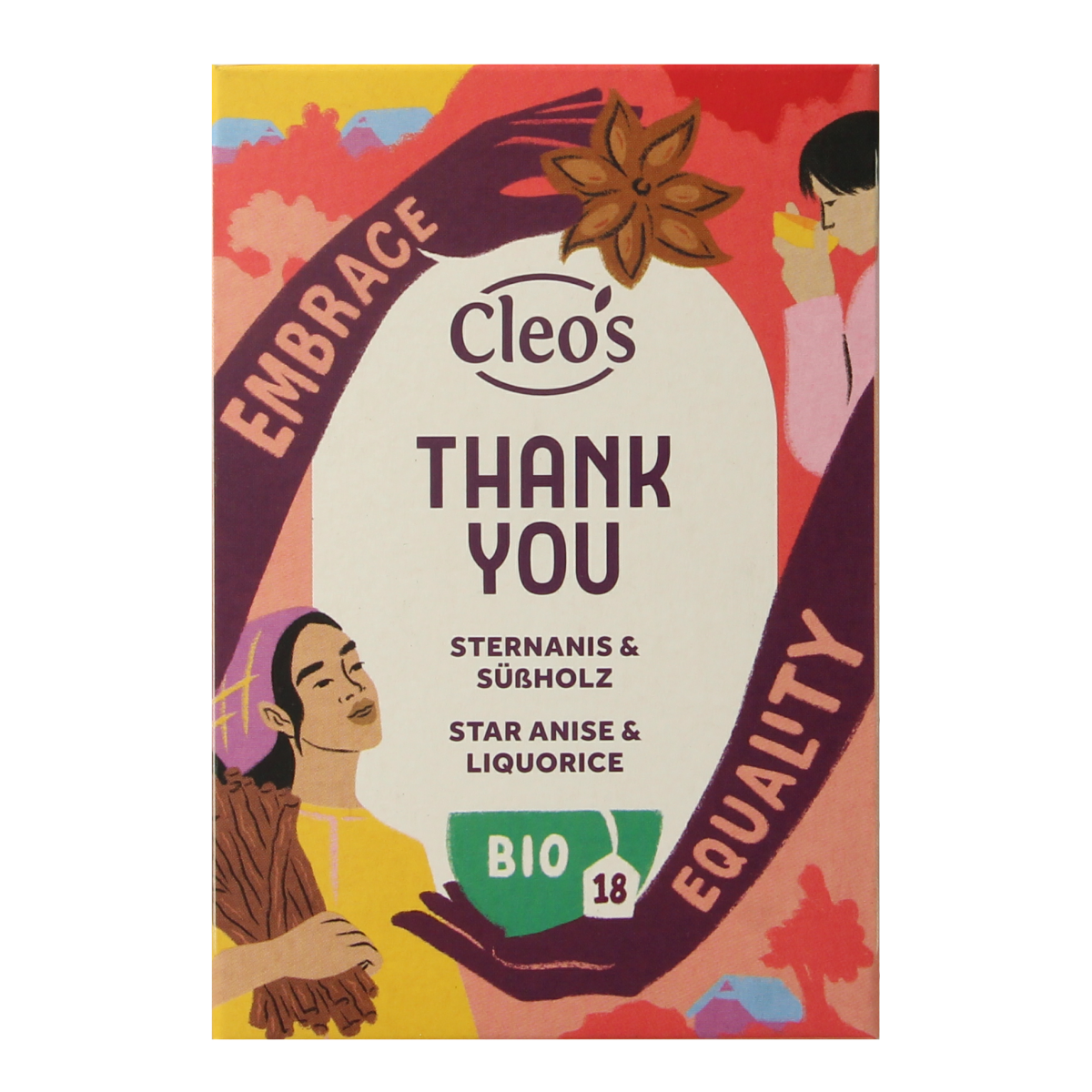 Cleo's Thank You bio coffee and tea sachets, eco-friendly packaging, 18 grams per pack, natural and organic beverage options