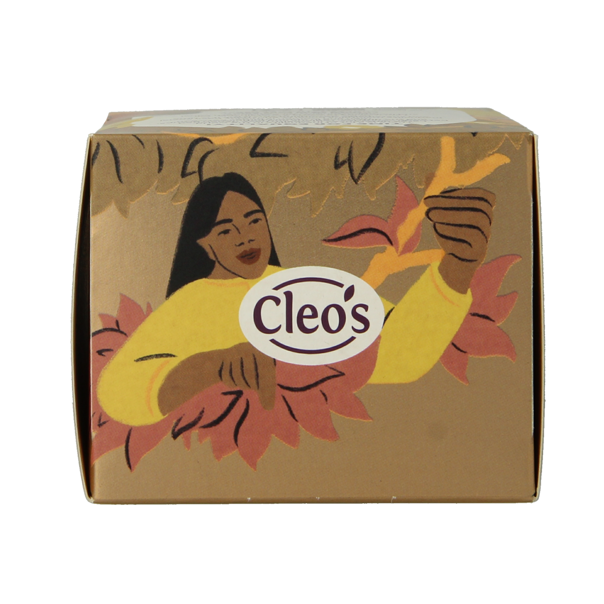 Cleo's Selection box bio 18.00 Zakjes with assorted organic coffee and tea bags in a colorful packaging, natural and eco-friendly.