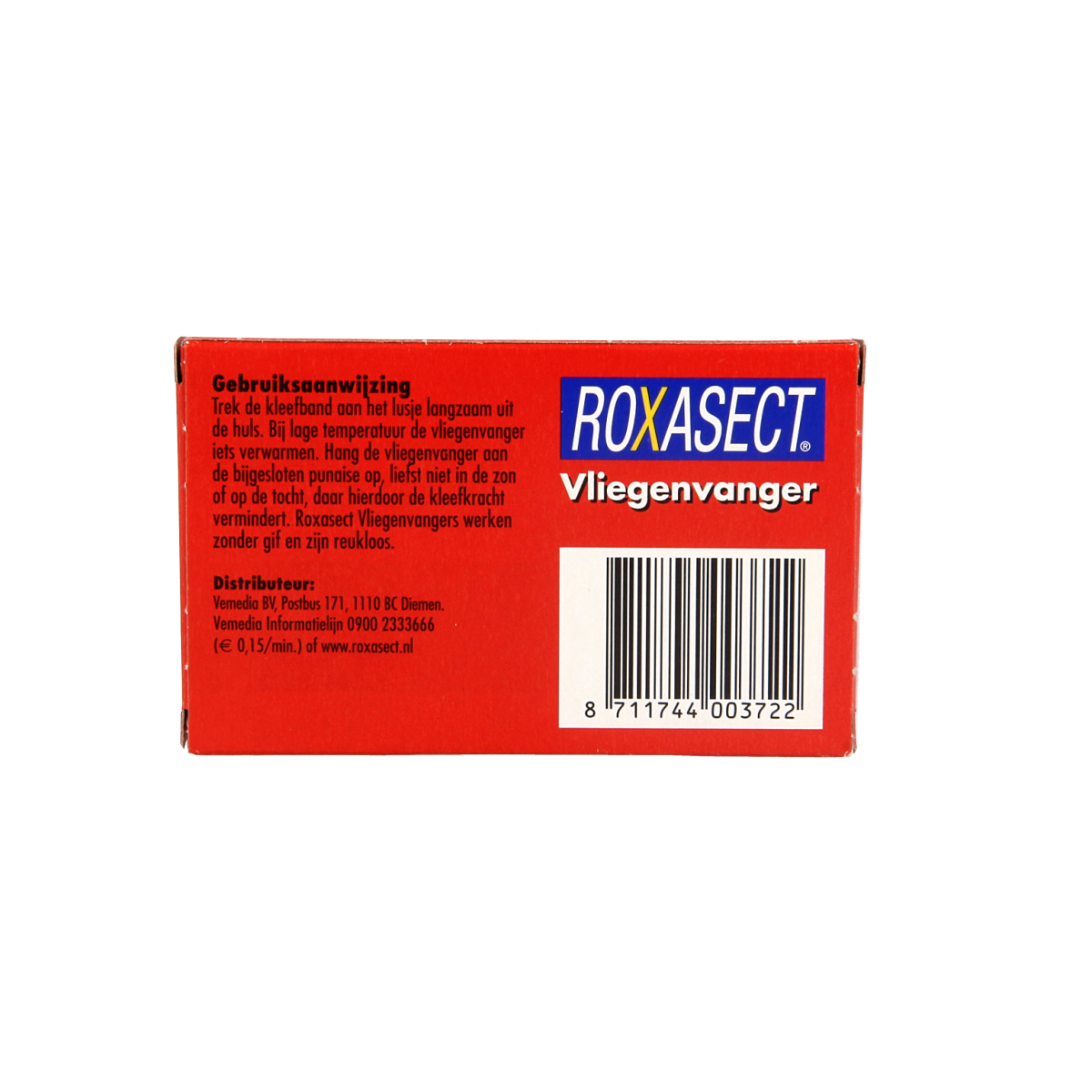 Roxasect vliegenvanger 4 stuks, woon en comfort product for catching flies, with transparent design and hanging hooks.