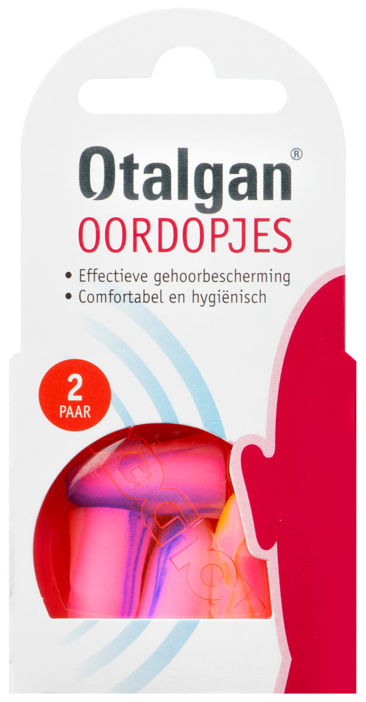 Otalgan Oordopjes for hearing protection, two pairs, soft ear plugs for noise reduction and comfort.
