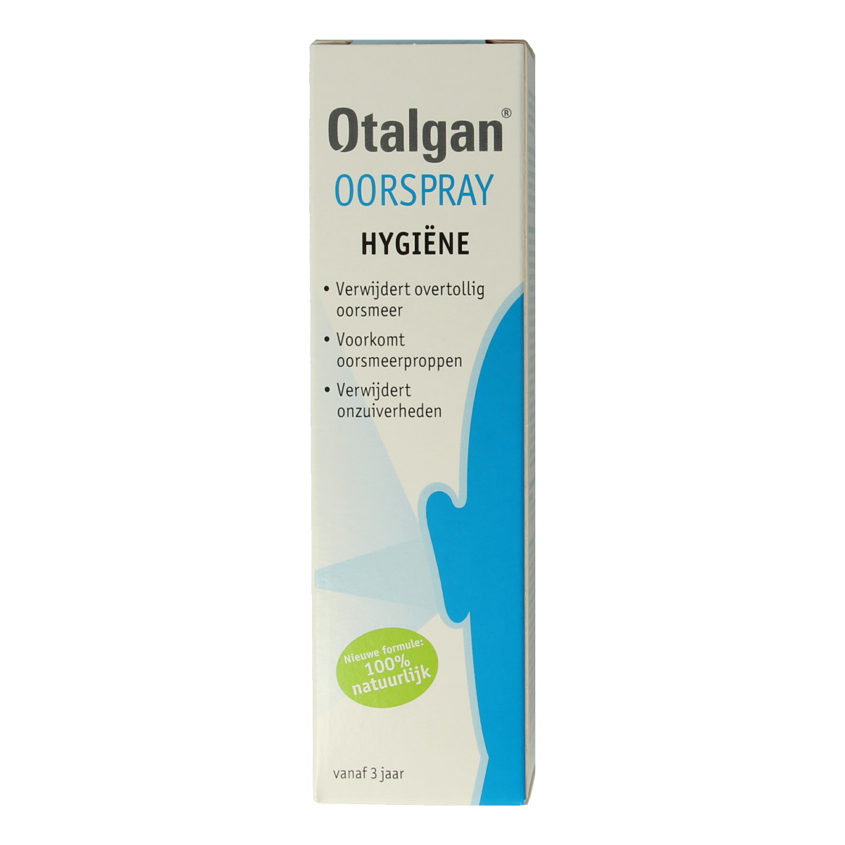 Otalgan Oorspray 50ml ear care spray bottle with nozzle for ear hygiene and soothing ear treatment.