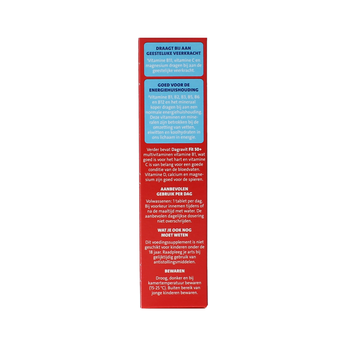 Dagravit Vitaal 50+ multivitamin blister pack with 60 tablets, providing essential vitamins for adults over 50.