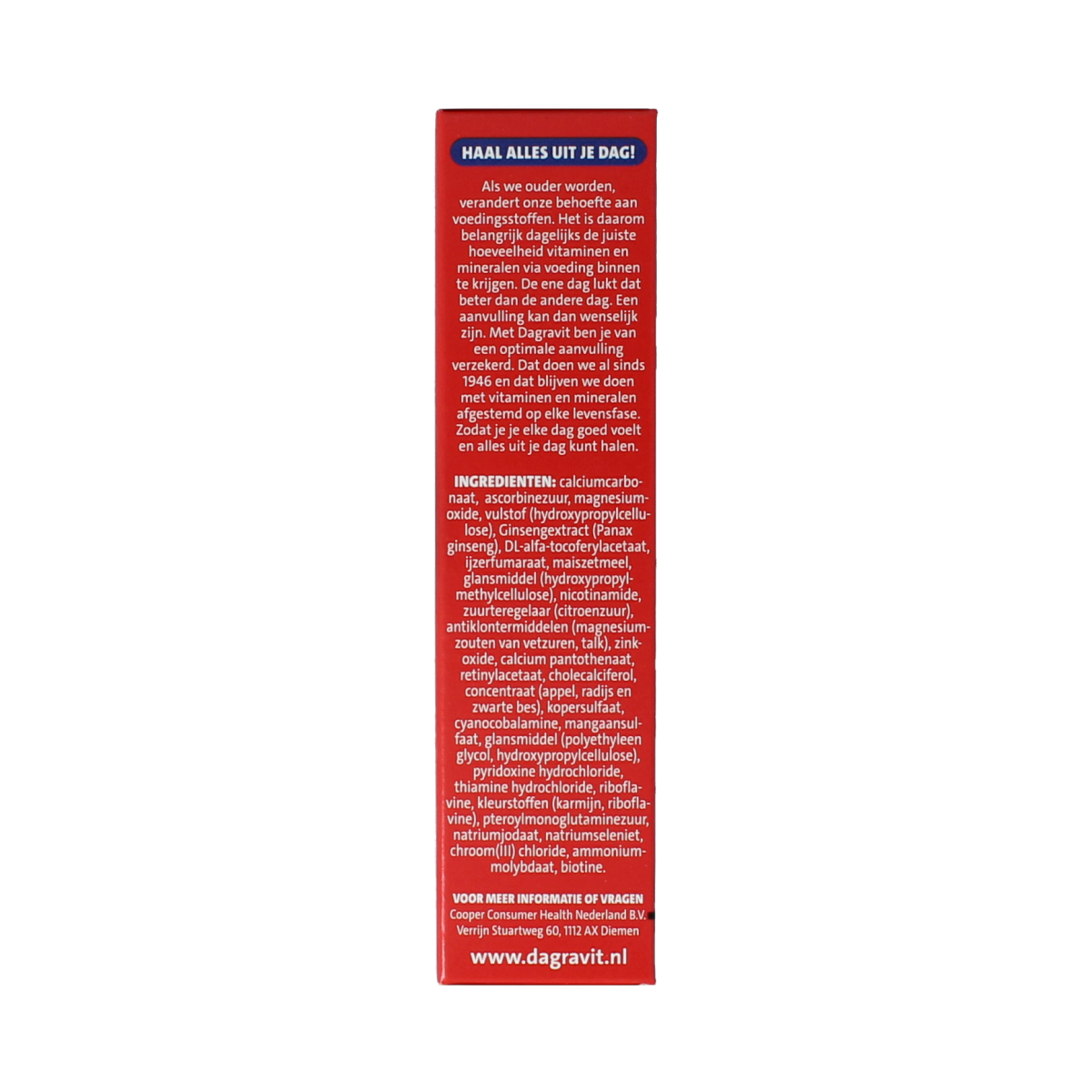 Blister of Dagravit Vitaal 50+ multivitamin tablets showing 60 tablets in the packaging.