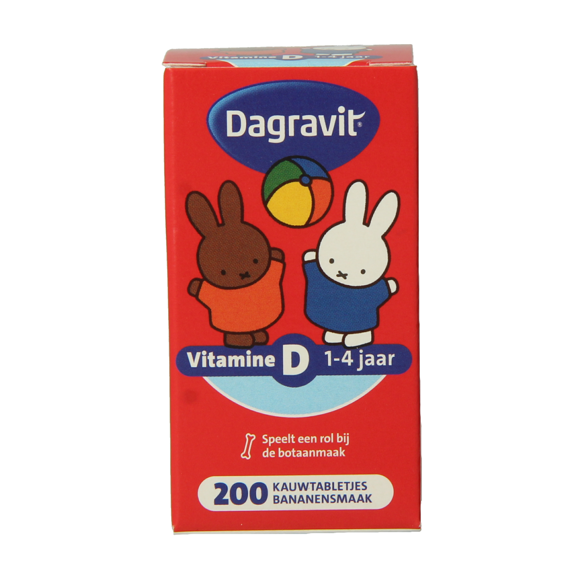 Dagravit Vitamin D tablets for kids, pack of 200, showing the small chewable tablets in a colorful blister pack.