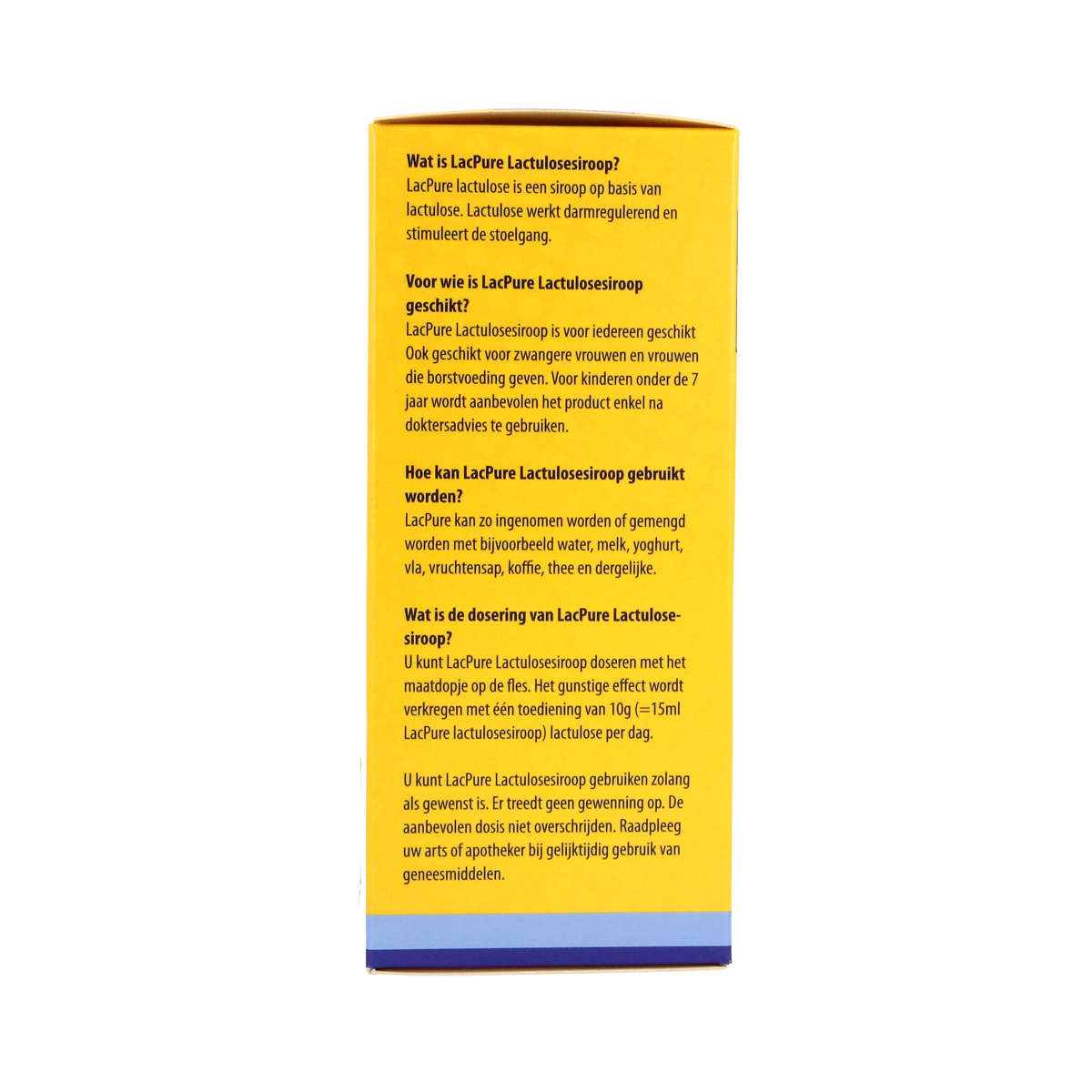 Lacpure Lactulosesiroop 200ml bottle with clear liquid, featuring Lacpure branding on the label.