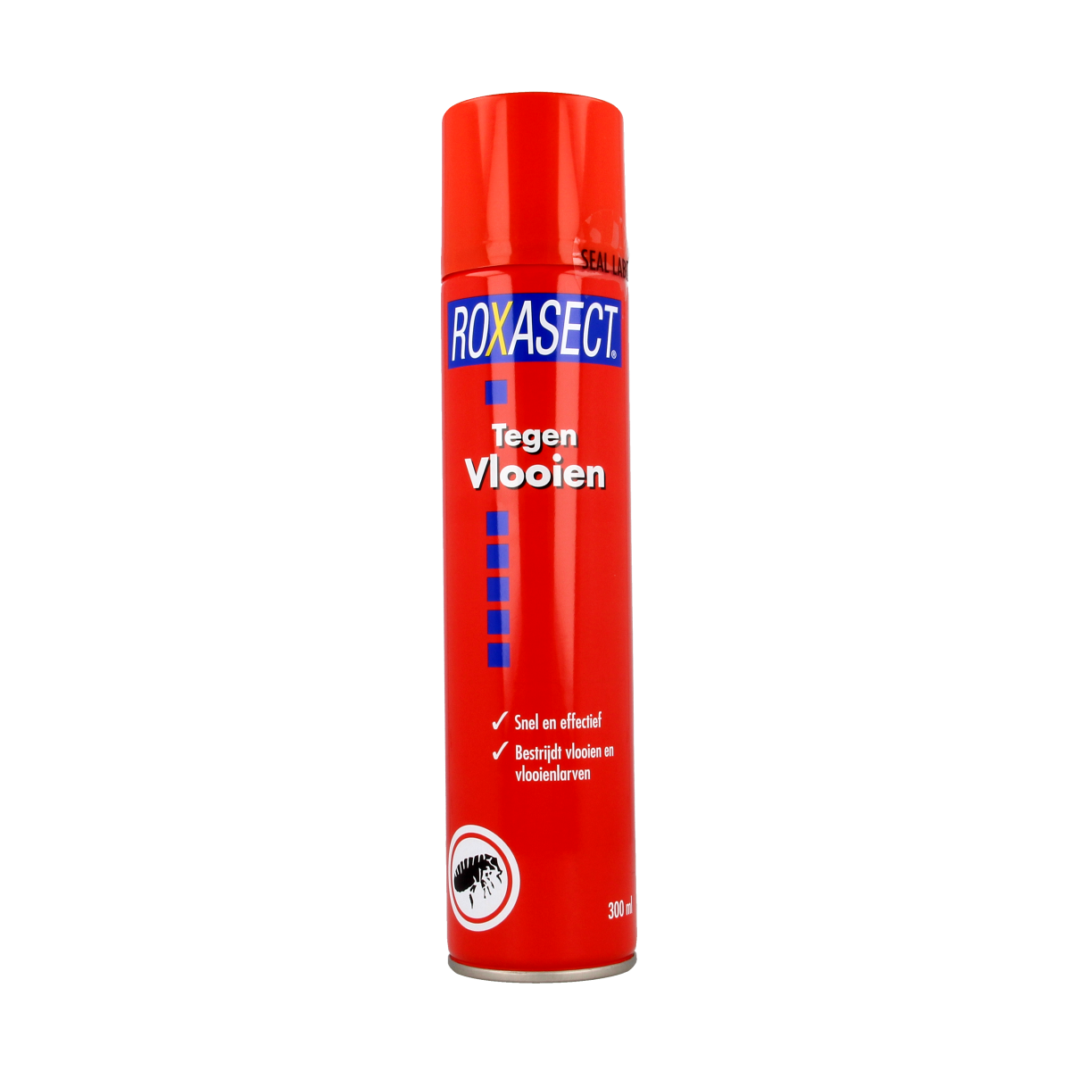 Roxasect pest control spray for fleas in a 300ml aerosol can, designed to eliminate fleas on pets and in homes.