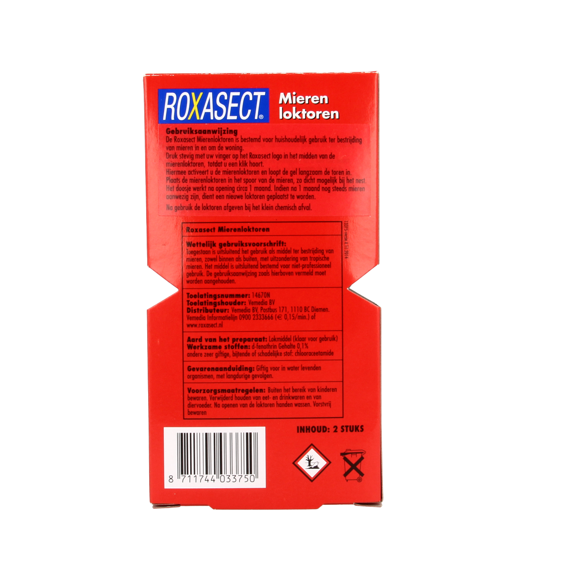 Roxasect Mierenloktoren pest control strips, 2.00 pieces, designed to eliminate ants effectively.