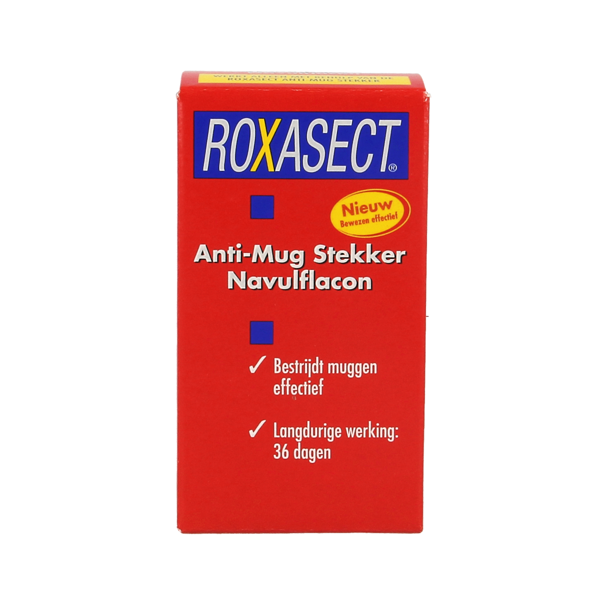 Roxasect mosquito repellent refill cartridge in packaging, designed for Roxasect pest control device, pesticide for mosquito prevention.