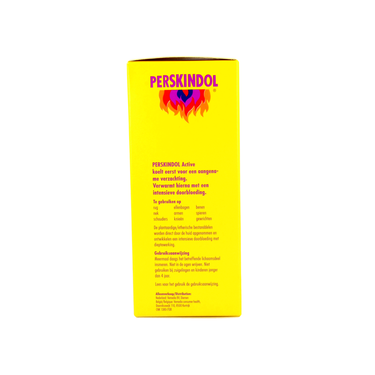 Perskindol Active fluid 250ml for muscle and joint care, featuring a transparent bottle with a blue and white label.