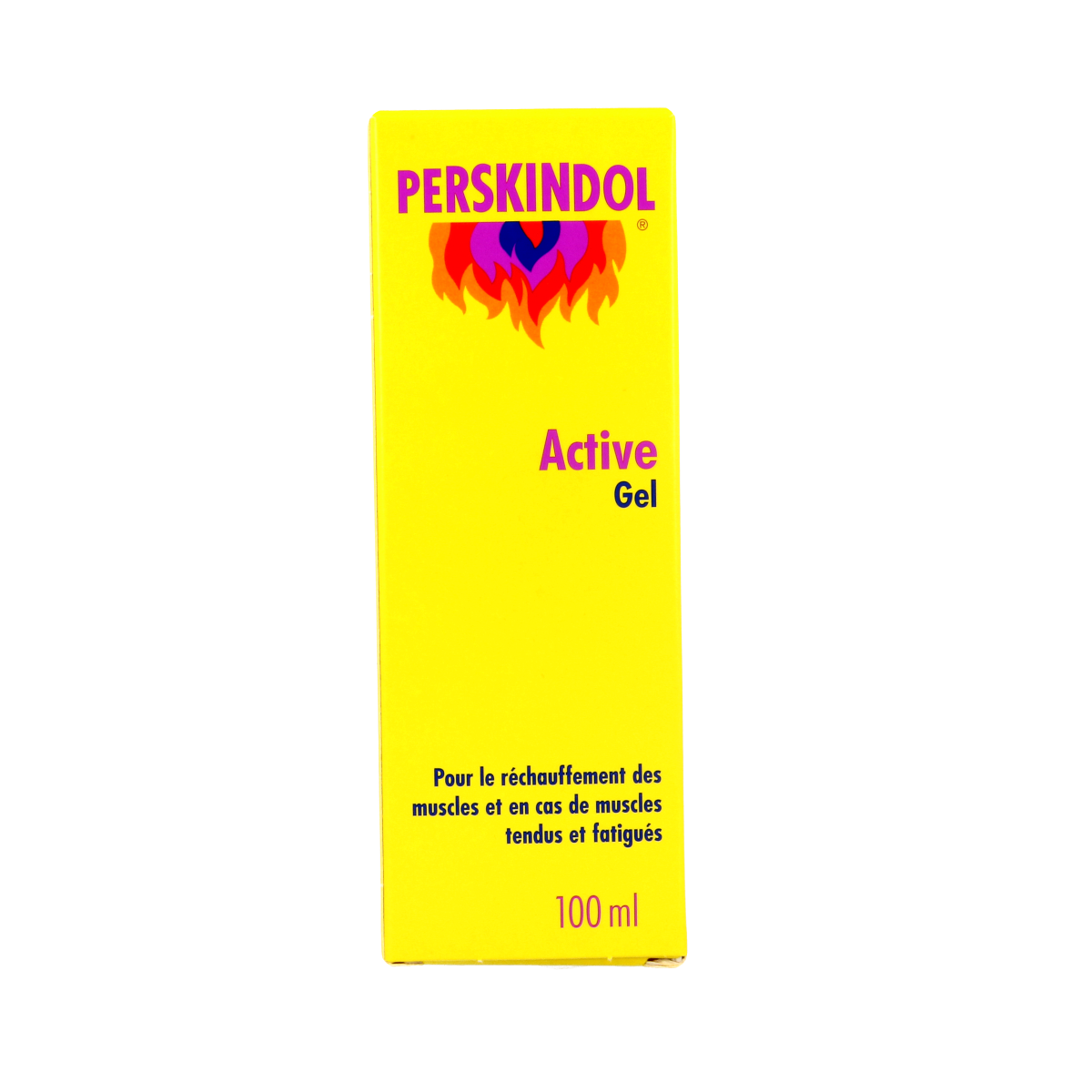Perskindol Active gel 100ml, muscle and joint care product, showing the gel tube with branding and product details.