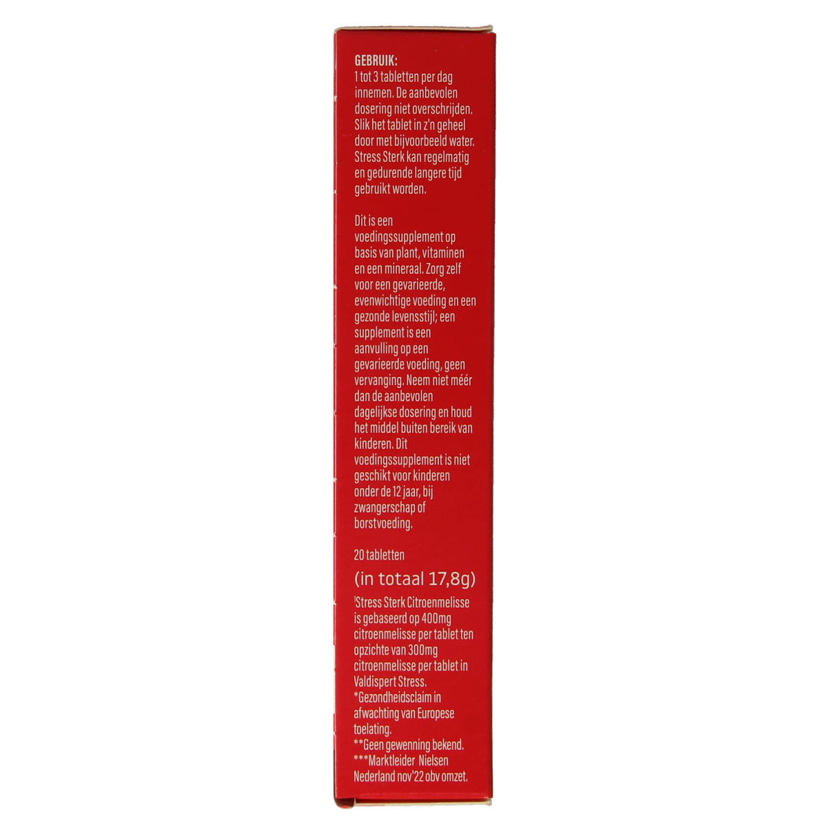 Valdispert Stress Moments Strong herbal tablets in a blister pack, natural remedy for stress relief.