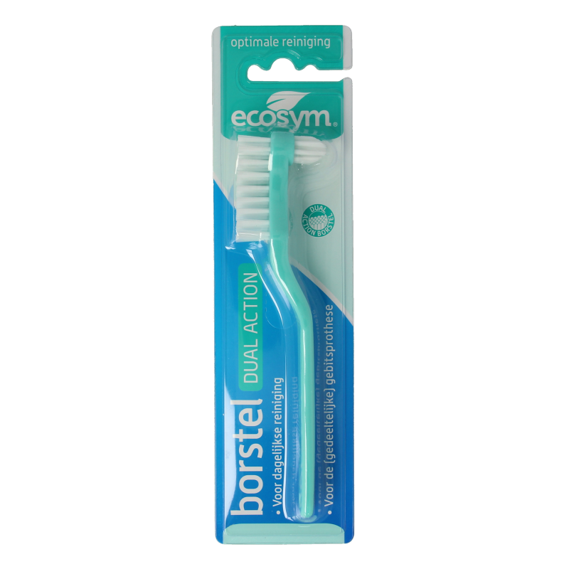 Ecosym Dagbehandeling gebitsborstel, a toothbrush with soft bristles, designed for daily oral care, shown in the image.
