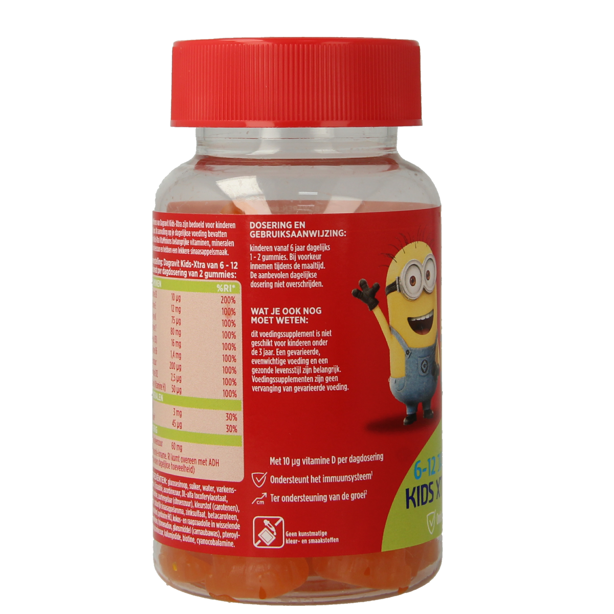 Dagravit Kids-Xtra multivitamin gummies for children aged 6+ with 60 gummies in a colorful bottle.