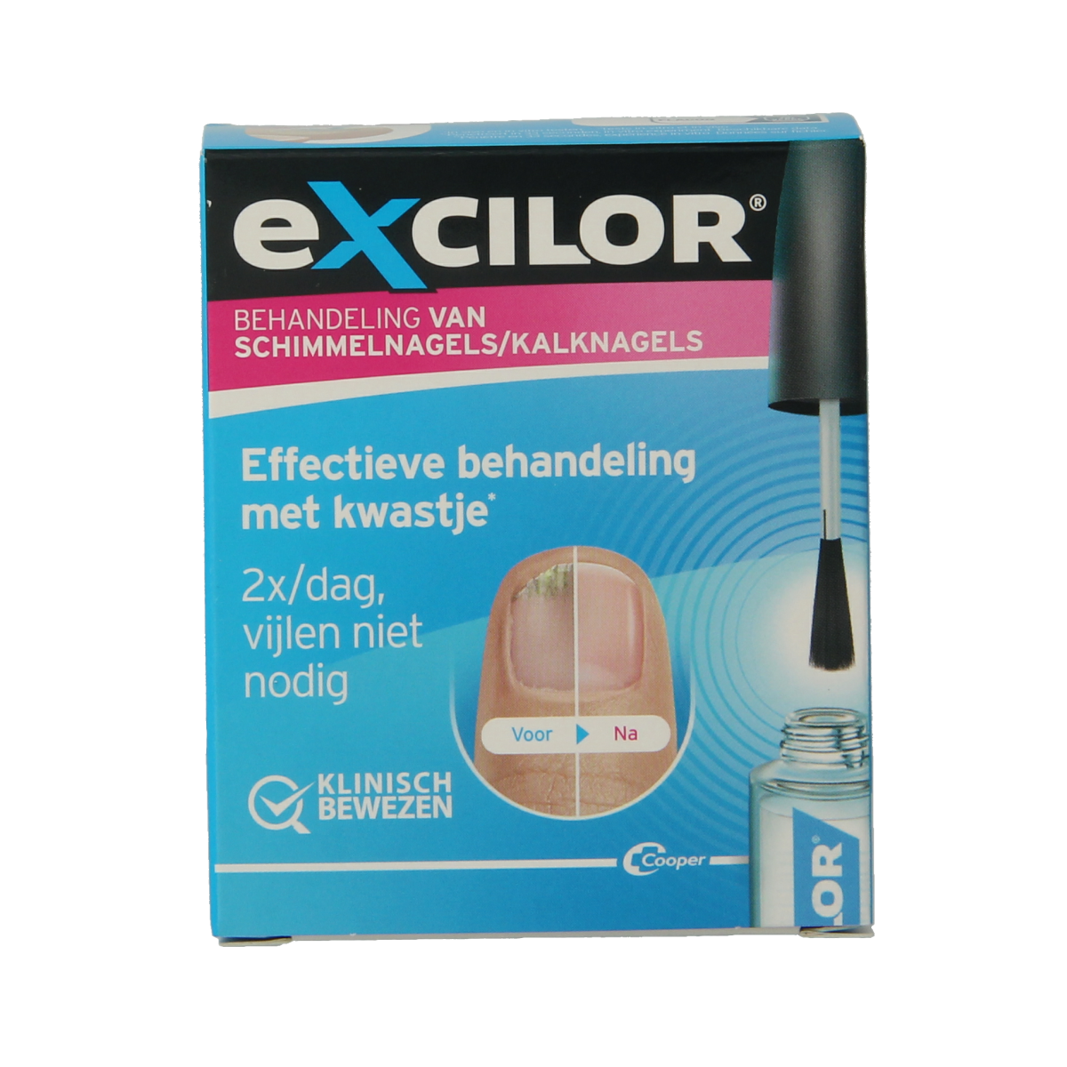 Excilor Kalknagel solution with brush for toenail fungus treatment, 3.03 ml, foot care product by Excilor