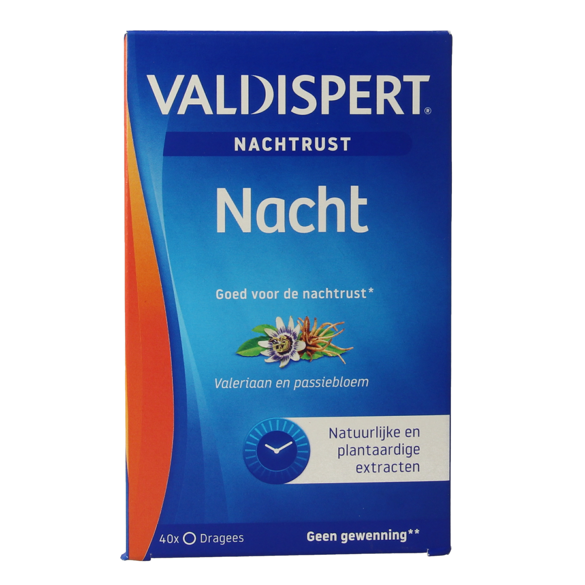 Valdispert Nacht herbal supplement dragees in a blister pack, natural herbal remedy for better sleep.