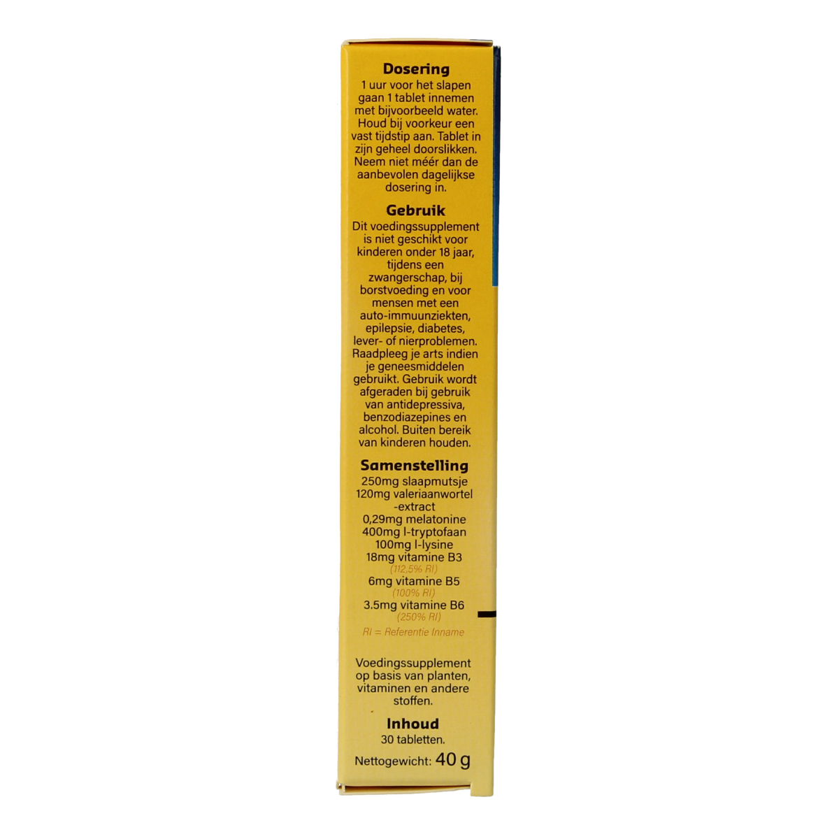 Shiepz Slaapformule herbal supplement pack with 30 pieces, natural herbal preparations for better sleep.