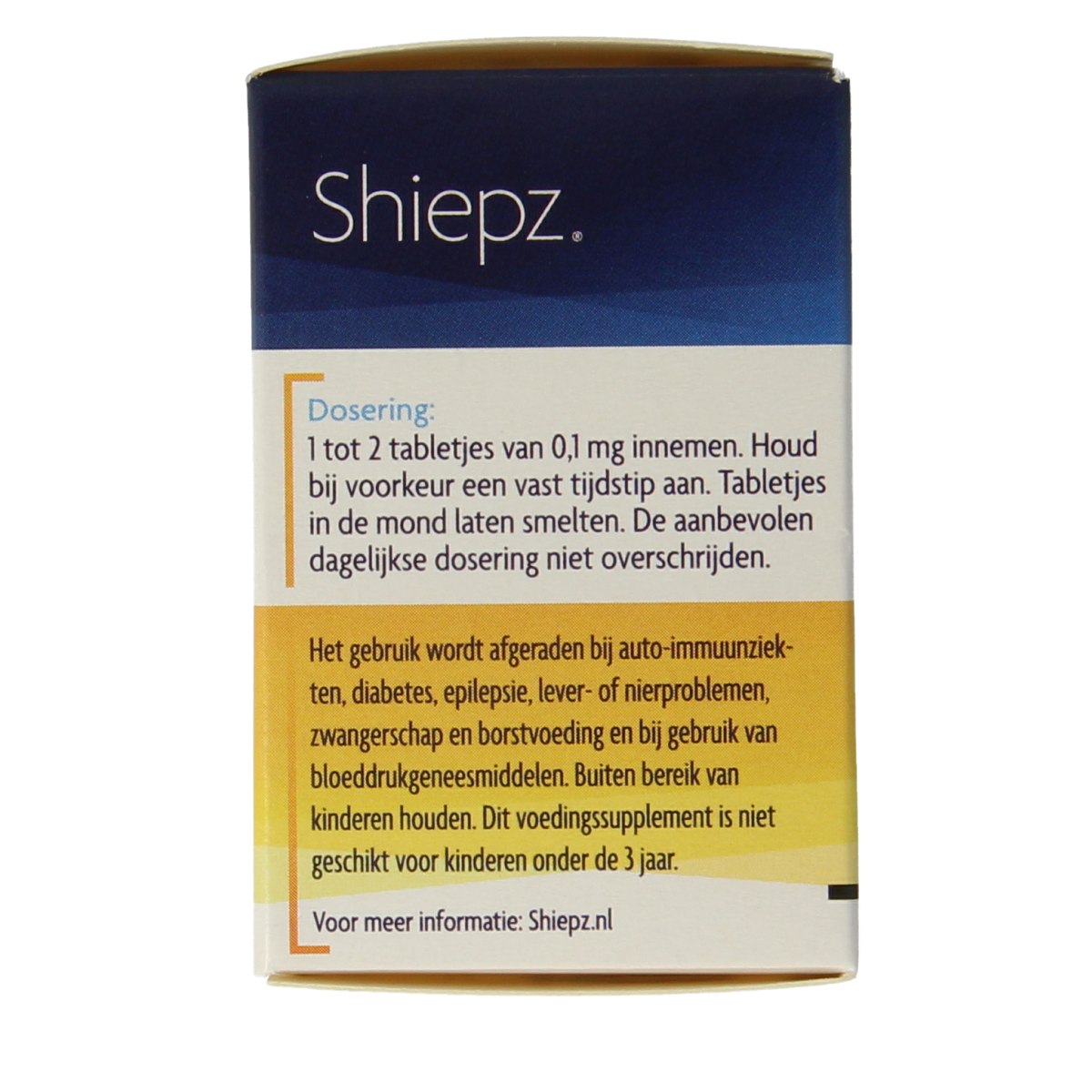Shiepz Melatonine original 500mg tablets, herbal supplement, showing a bottle of dietary tablets from the Shiepz brand.