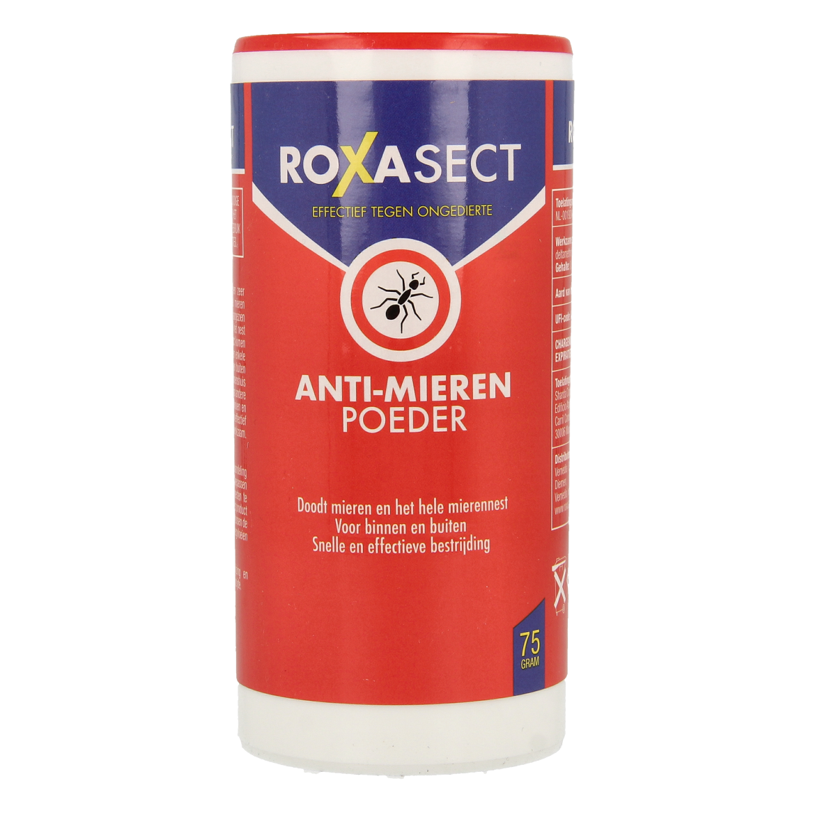 Roxasect Anti-Mierenpoeder pesticide container with powder, 75 grams, for ant control by Roxasect.
