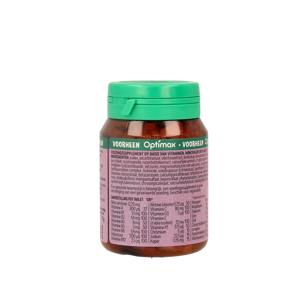 Dagravit Natural kids Framboos multivitamin tablets in a bottle, suitable for children’s health and nutrition.