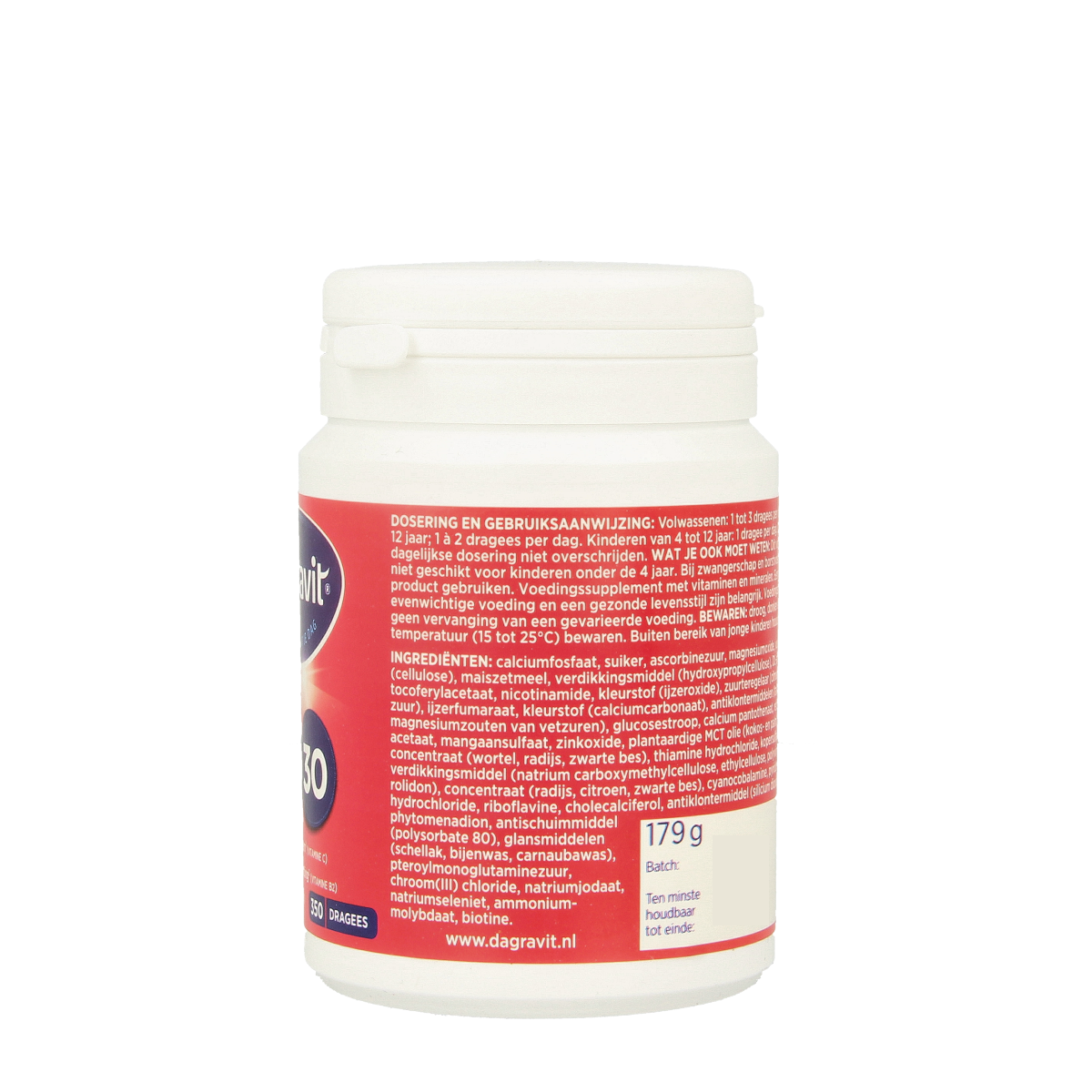 Dagravit Totaal 30 multivitamin dragees in a blister pack, containing a complete vitamin supplement by Dagravit.