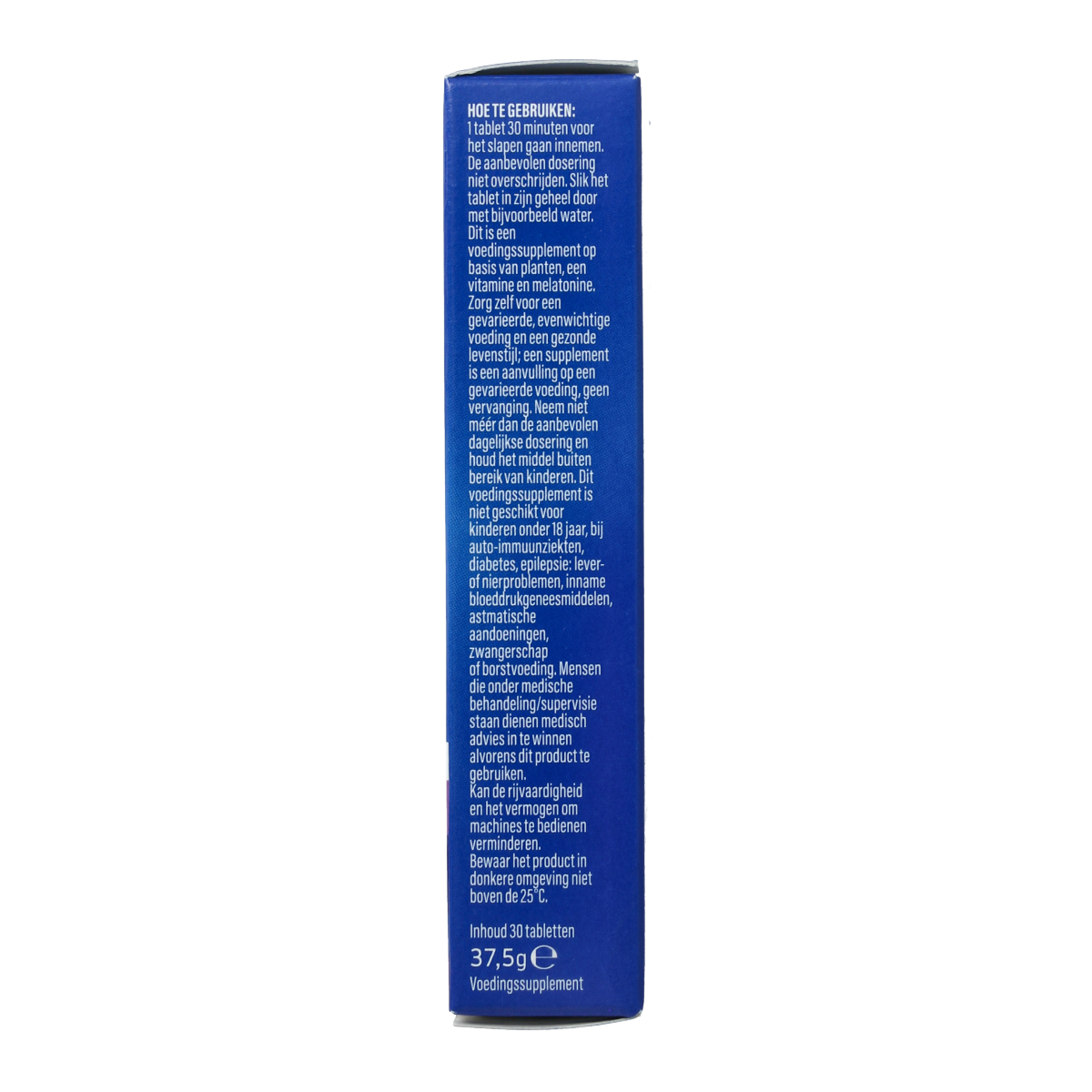 Valdispert Slaap & Nacht Advanced herbal supplement tablets in a blister pack, used for promoting sleep and relaxation.