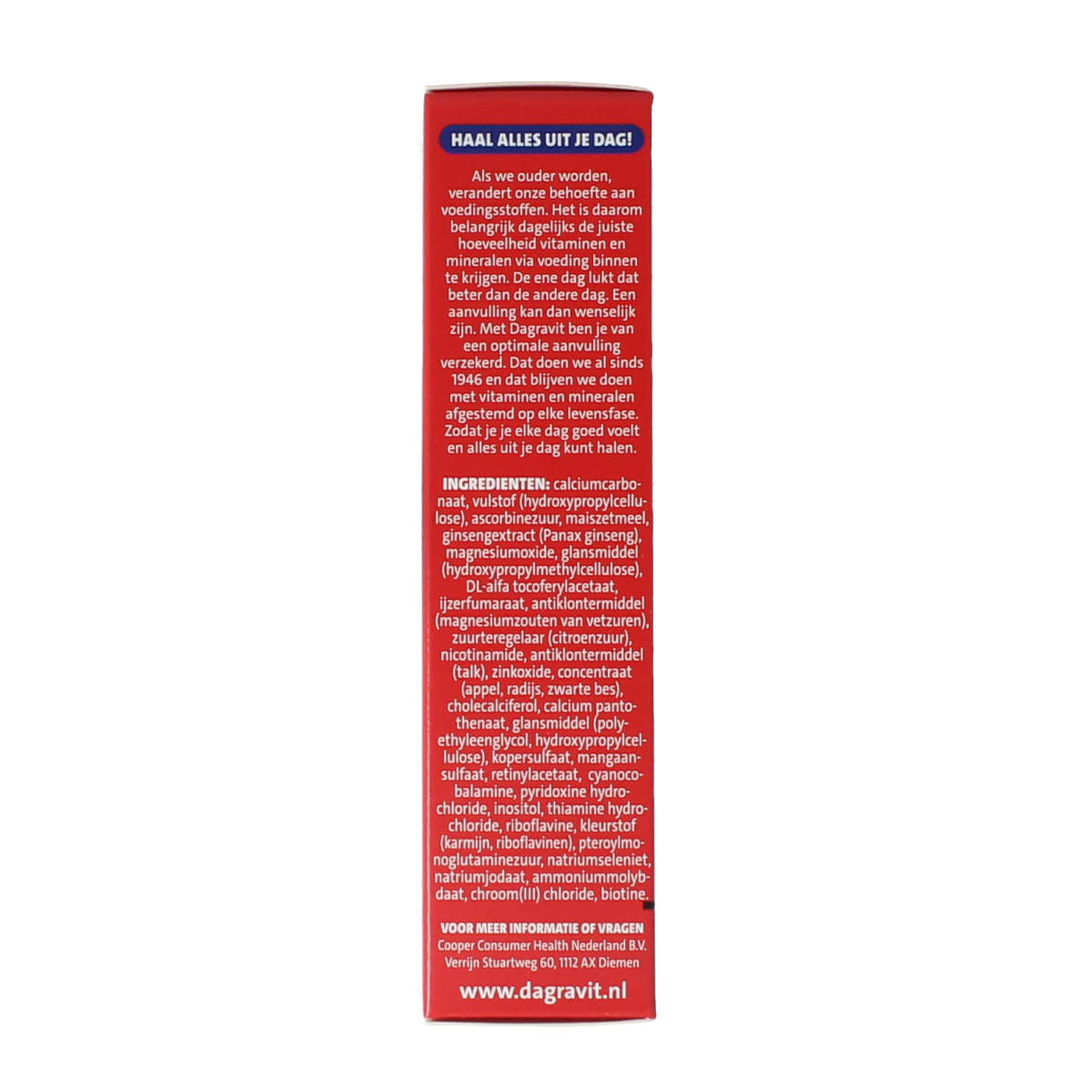 Dagravit Totaal 30 Vitaal multivitamin tablets for adults aged 60+ in a blister pack, providing daily vitamin support.