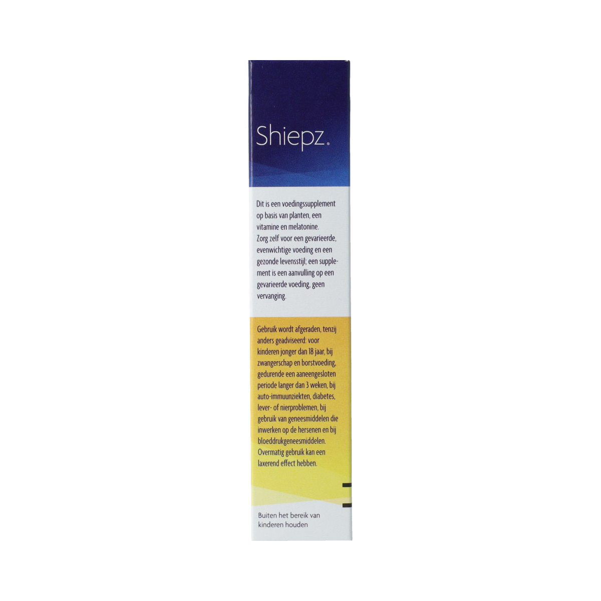 Shiepz Nachtrust 5-in-1 Hooggedoseerd Kruidenpreparaten Licaps capsules in a clear container showing herbal supplement capsules.