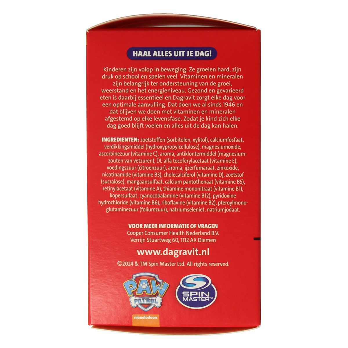 Dagravit Kids Extra 3-5 years multivitamin chewable tablets in a colorful blister pack for children aged 3 to 5.