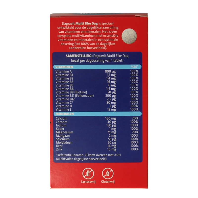 Dagravit Multi Elke Dag multivitamin tablets in a blister pack, showing 60 tablets for daily vitamin supplement.