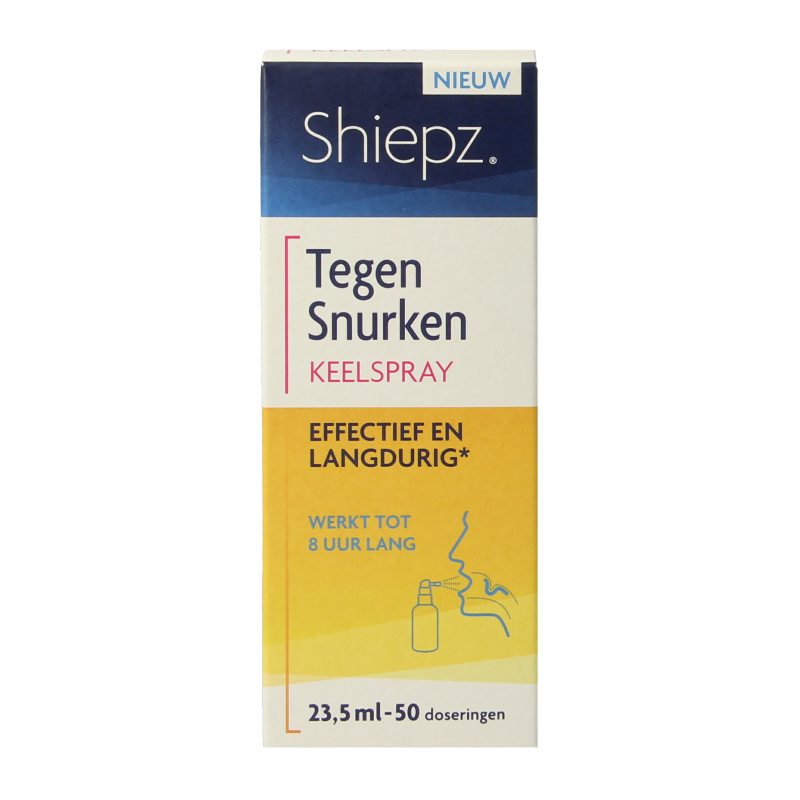 Shiepz Keelspray tegen snurken in 23.5ml herbal spray bottle, natural remedy for snoring relief from Shiepz.