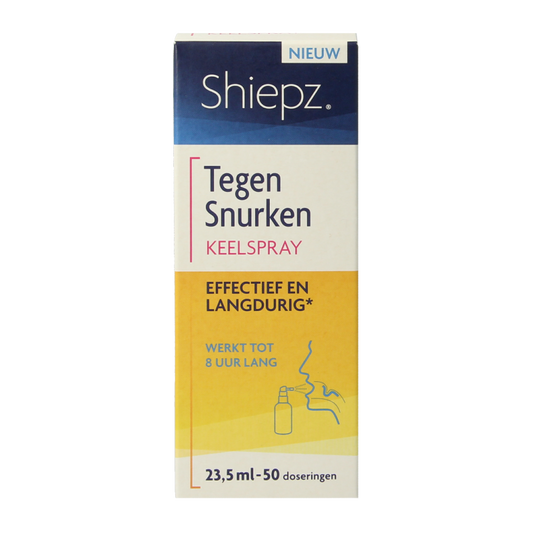 Shiepz Keelspray tegen snurken in 23.5ml herbal spray bottle, natural remedy for snoring relief from Shiepz.